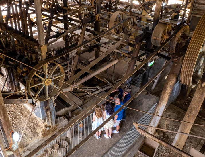 Visitors at the Venus Gold Battery crushing mill