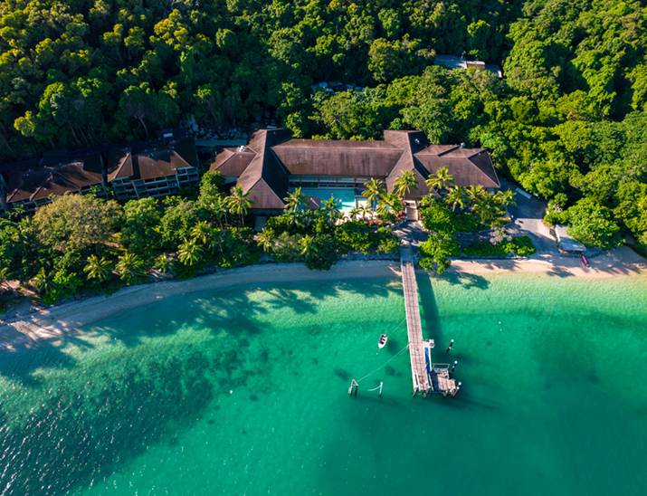 Aerial view of Fitzroy Island Resort